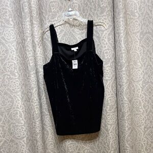 I Jill Large crushed Black Velvet tank - new with tags